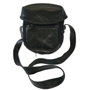Laredo Leather Black Multipocket Camera Slink Bag Travel Photographer Whimsigoth